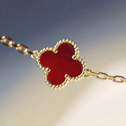 [Noble Aura jewelry]CLOVER 20 MOTIFS CARNELIAN NECKLACE