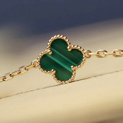 [Noble Aura jewelry]CLOVER 20 MOTIFS MALACHITE DIAMOND NECKLACE