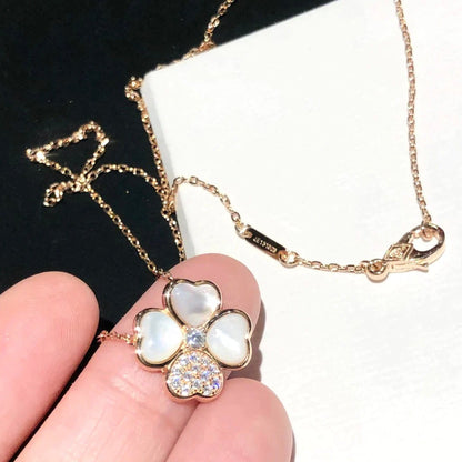 [Noble Aura jewelry]CLOVER MOP DIAMOND ROSE GOLD NECKLACE