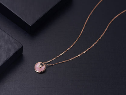 [Noble Aura jewelry]AMULETTE ROSE GOLD PINK MOP NECKLACE