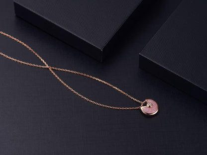 [Noble Aura jewelry]AMULETTE ROSE GOLD PINK MOP NECKLACE