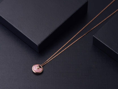 [Noble Aura jewelry]AMULETTE ROSE GOLD PINK MOP NECKLACE