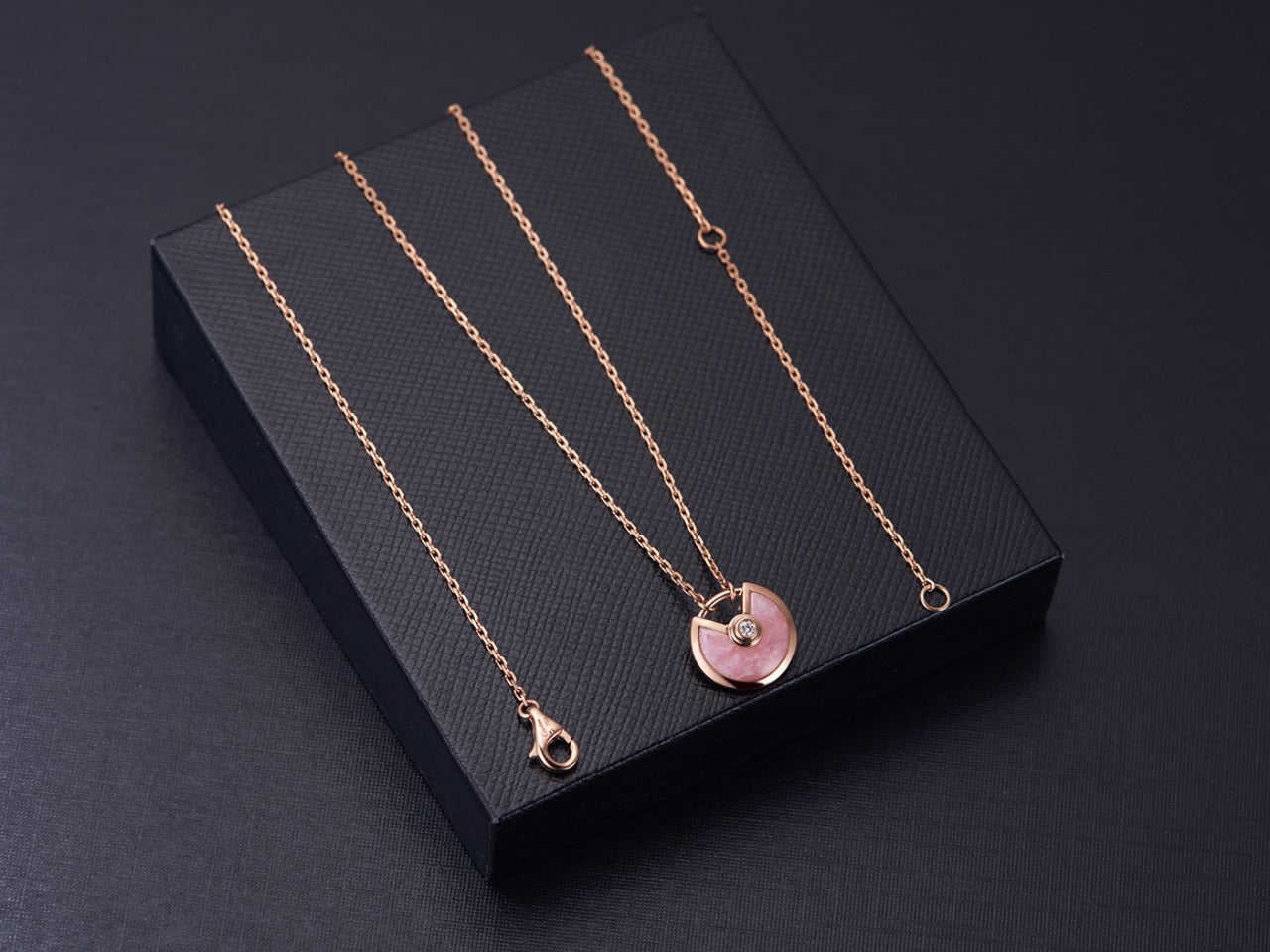 [Noble Aura jewelry]AMULETTE ROSE GOLD PINK MOP NECKLACE