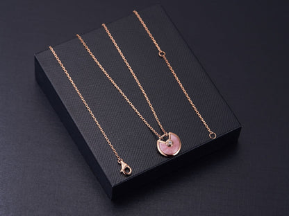 [Noble Aura jewelry]AMULETTE ROSE GOLD PINK MOP NECKLACE
