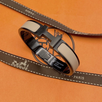 [Noble Aura jewelry]H BRACELET 12MM BLACK BEIGE CERAMIC