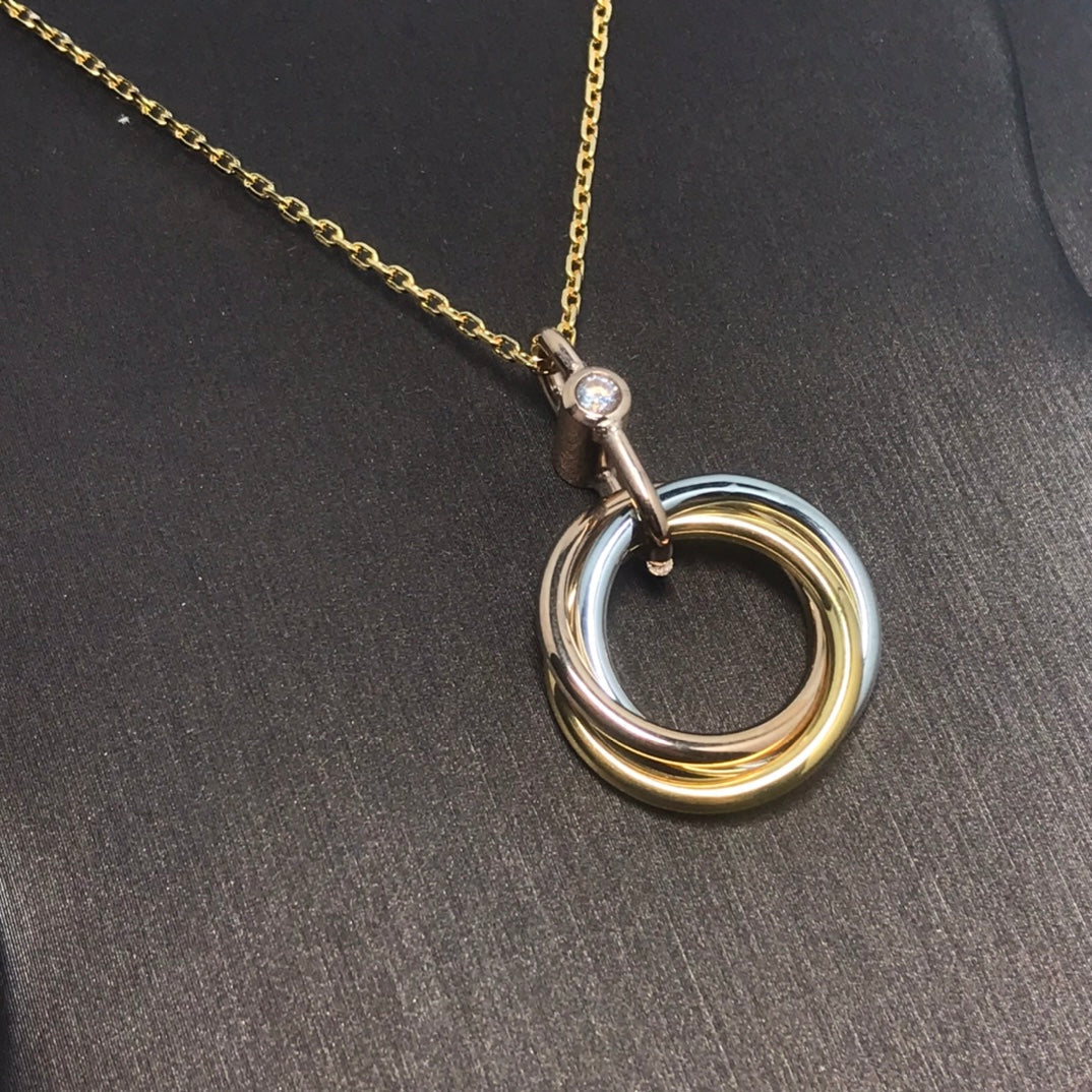 [Noble Aura jewelry]TRINITY SILVER GOLD PINK GOLD NECKLACE
