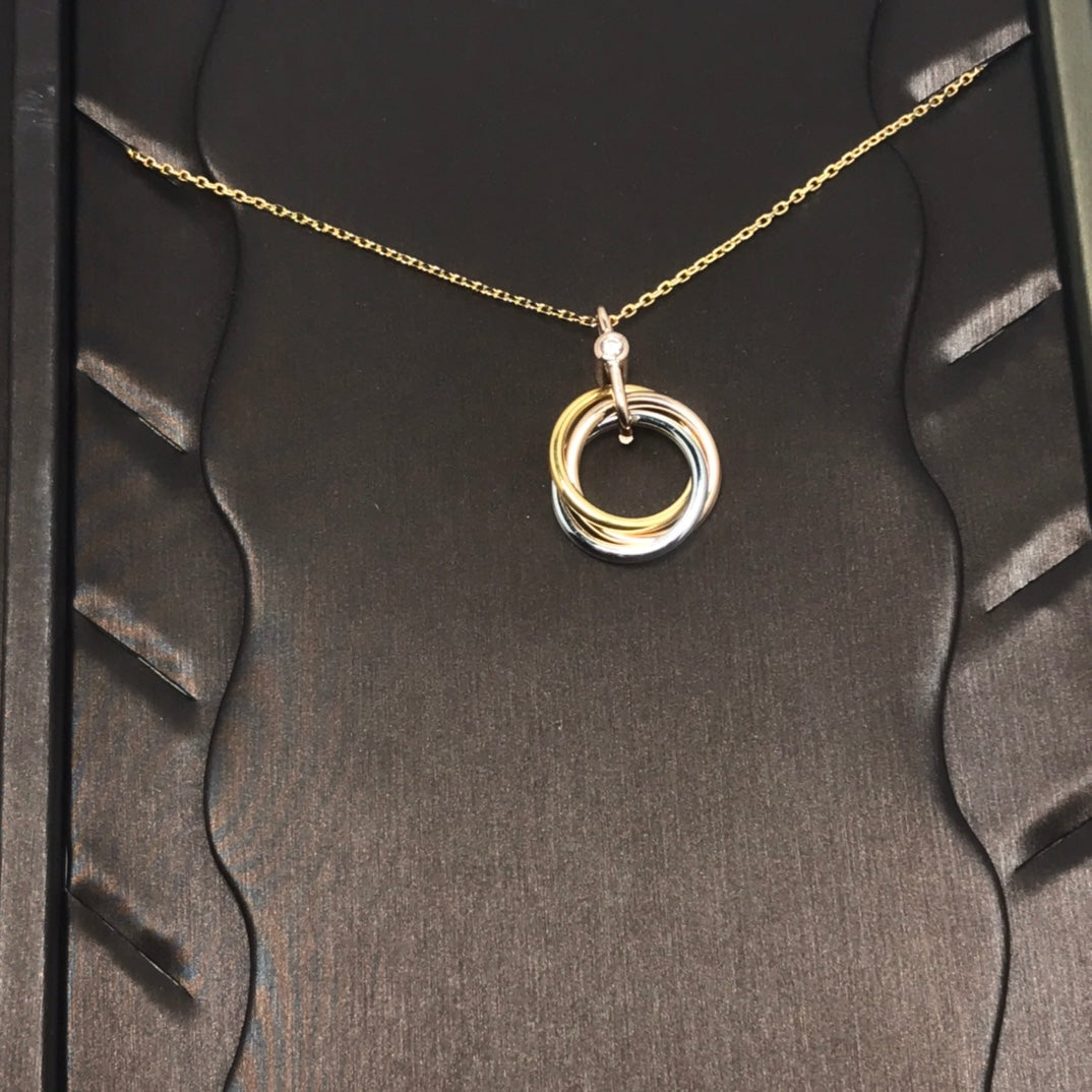 [Noble Aura jewelry]TRINITY SILVER GOLD PINK GOLD NECKLACE