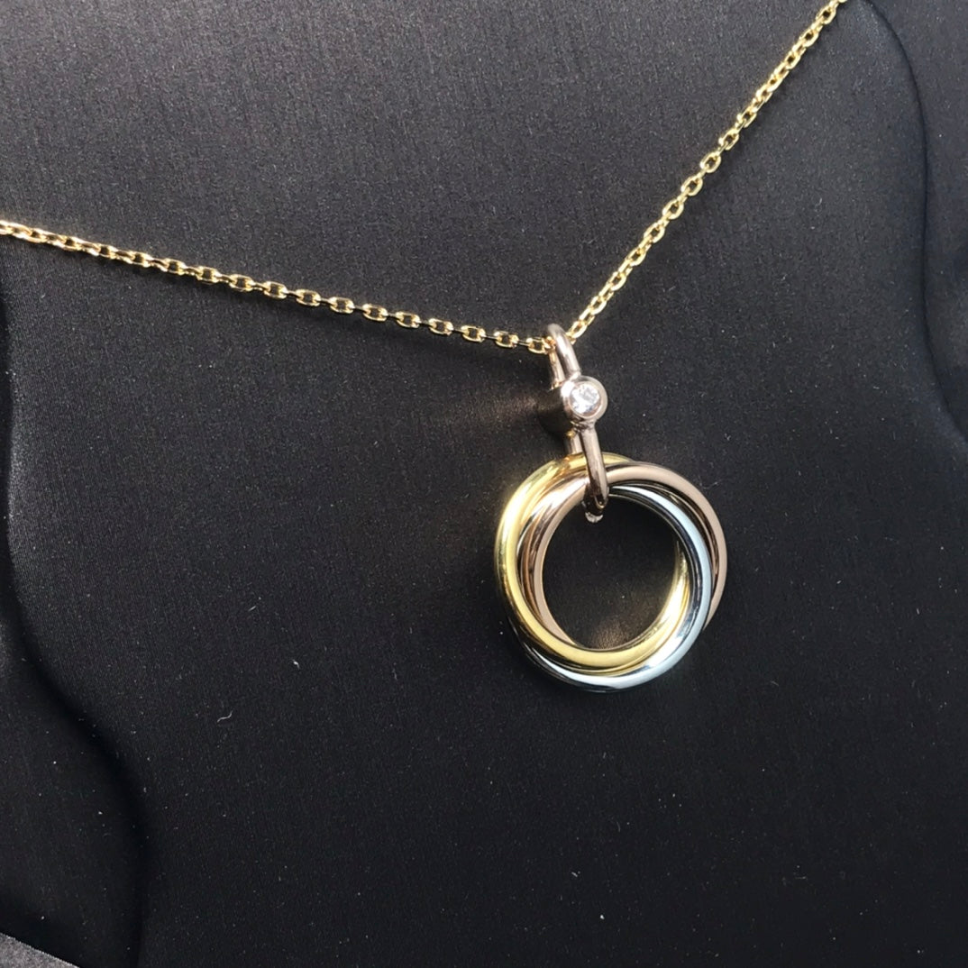 [Noble Aura jewelry]TRINITY SILVER GOLD PINK GOLD NECKLACE