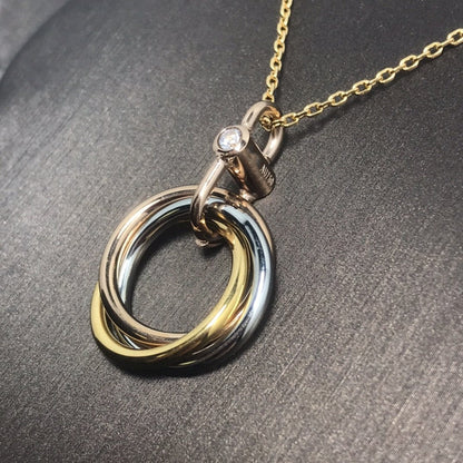 [Noble Aura jewelry]TRINITY SILVER GOLD PINK GOLD NECKLACE
