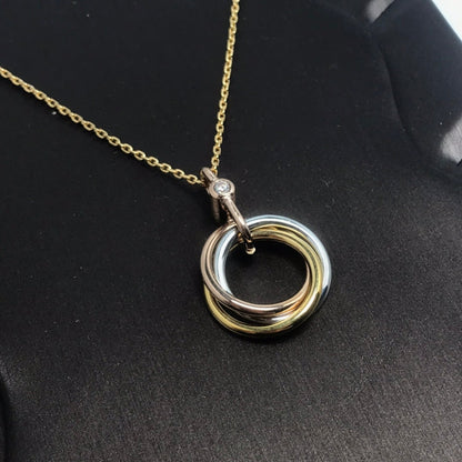 [Noble Aura jewelry]TRINITY SILVER GOLD PINK GOLD NECKLACE