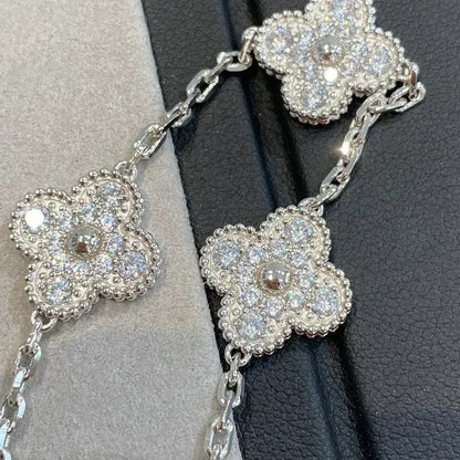 [Noble Aura jewelry] CLOVER 5 MOTIF FULL DIAMOND BRACELET COLLECTION