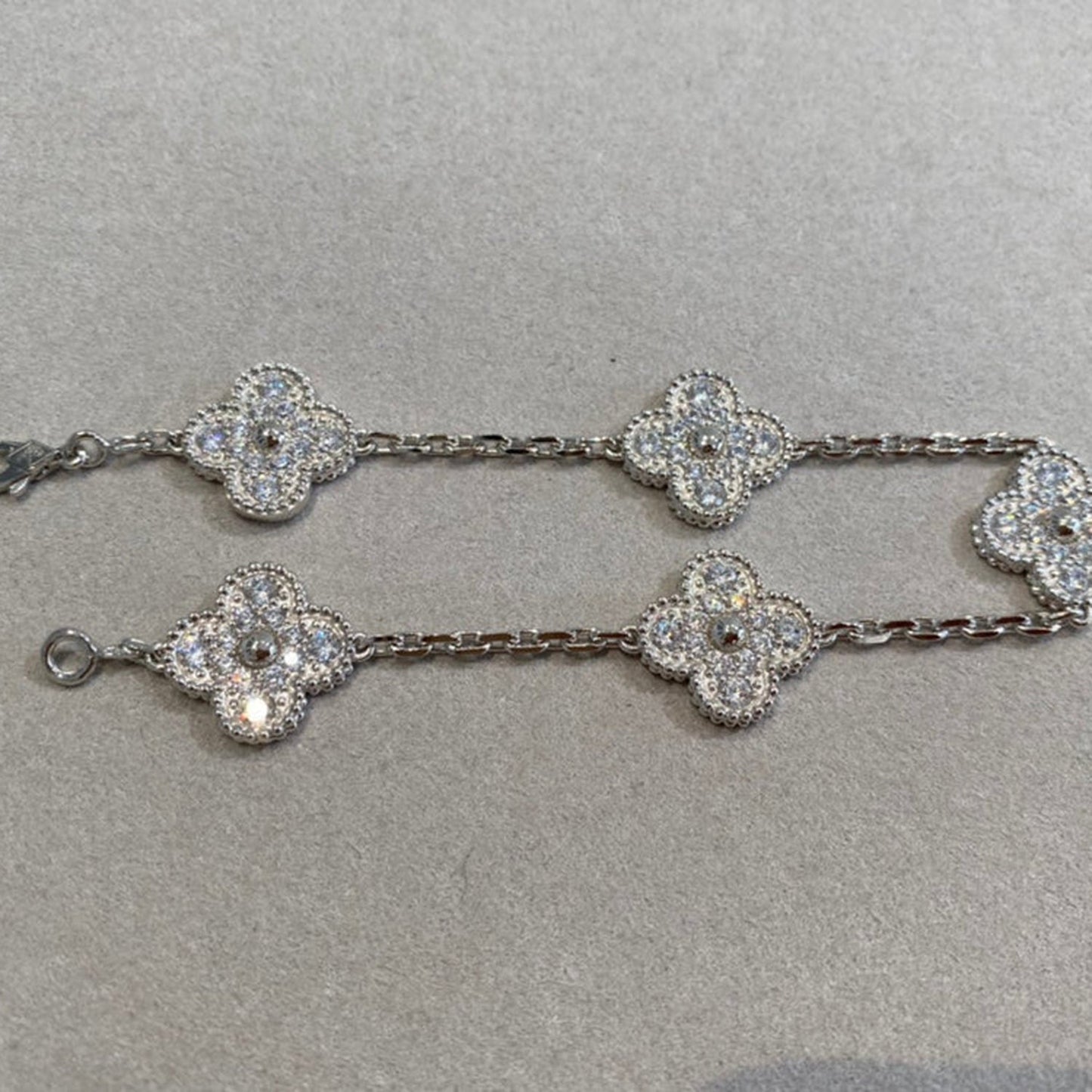 [Noble Aura jewelry]CLOVER 5 MOTIFS  DIAMOND BRACELET SILVER