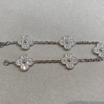 [Noble Aura jewelry] CLOVER 5 MOTIF FULL DIAMOND BRACELET COLLECTION