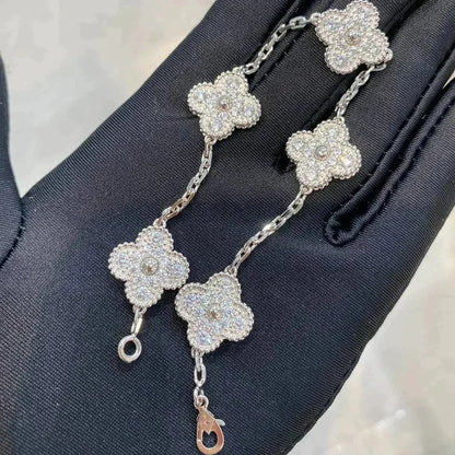 [Noble Aura jewelry]CLOVER 5 MOTIFS  DIAMOND BRACELET SILVER