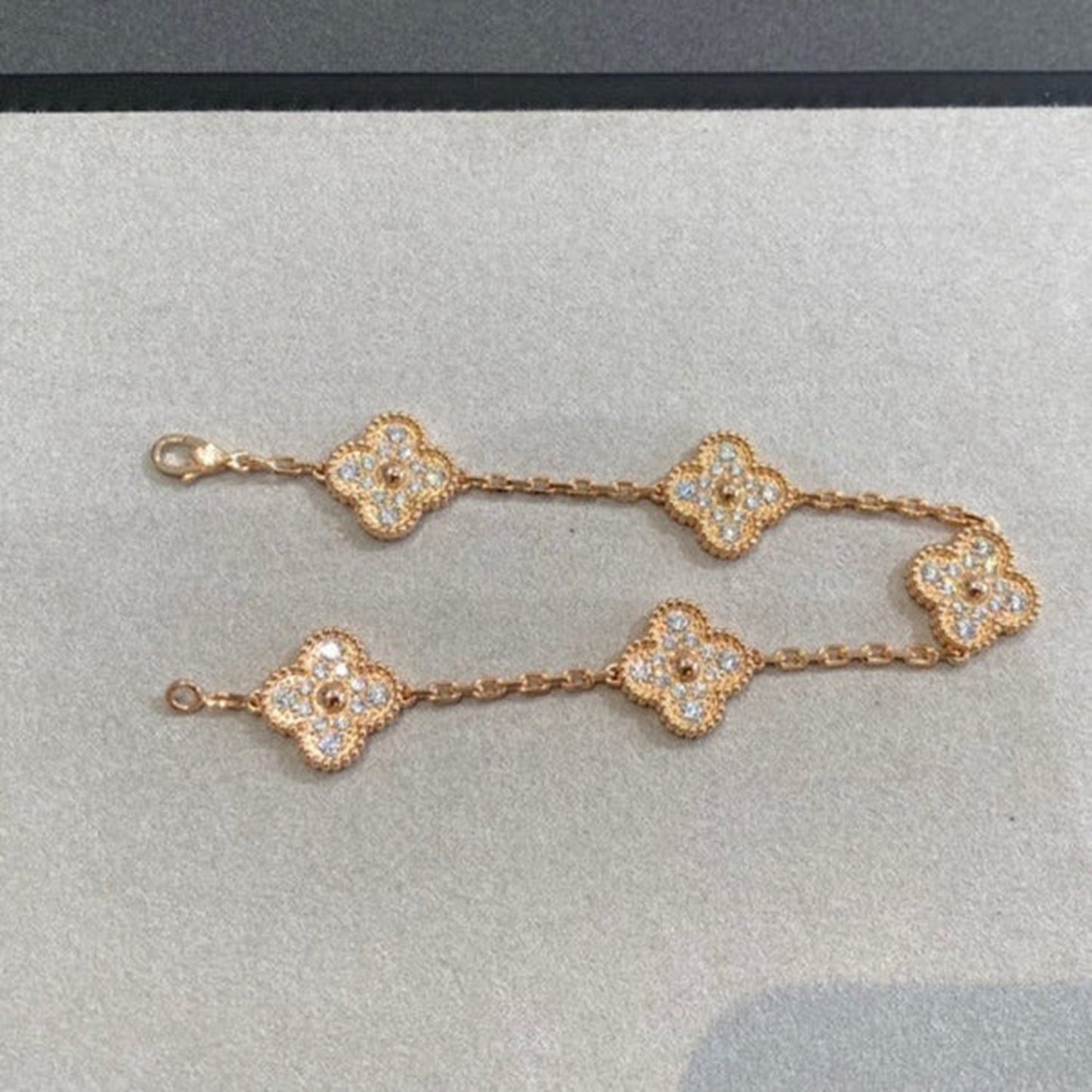 [Noble Aura jewelry]CLOVER 5 MOTIFS  FULL DIAMOND BRACELET