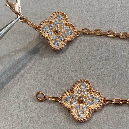 [Noble Aura jewelry]CLOVER 5 MOTIFS  FULL DIAMOND BRACELET