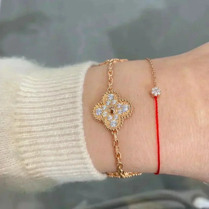 [Noble Aura jewelry]CLOVER 5 MOTIFS  FULL DIAMOND BRACELET