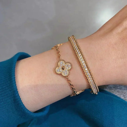 [Noble Aura jewelry] CLOVER 5 MOTIF FULL DIAMOND BRACELET COLLECTION