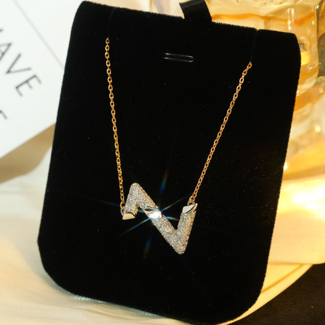 [Noble Aura jewelry]VOLT SILVER DIAMOND PEDANT NECKLACE