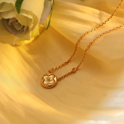 [Noble Aura jewelry]SUN PEDANT PINK GOLD 1 DIAMOND NECKLACE