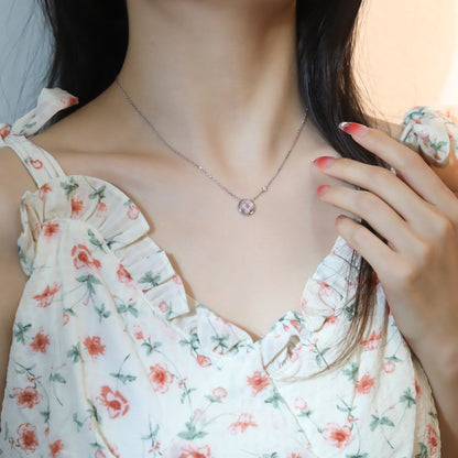 [Noble Aura jewelry]SUN PEDANT PINK GOLD 1 DIAMOND NECKLACE