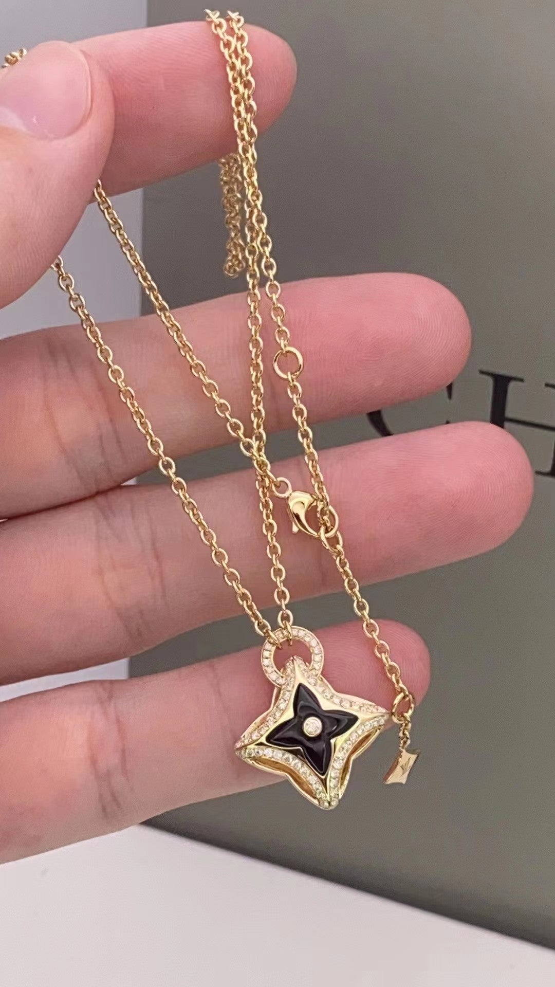 [Noble Aura jewelry]STAR PEDANT PINK GOLD DIAMOND NECKLACE