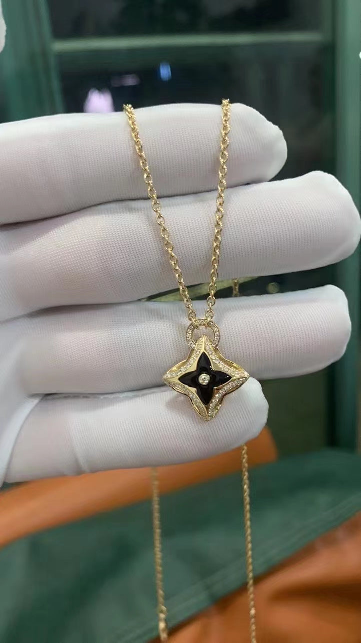 [Noble Aura jewelry]STAR PEDANT PINK GOLD DIAMOND NECKLACE