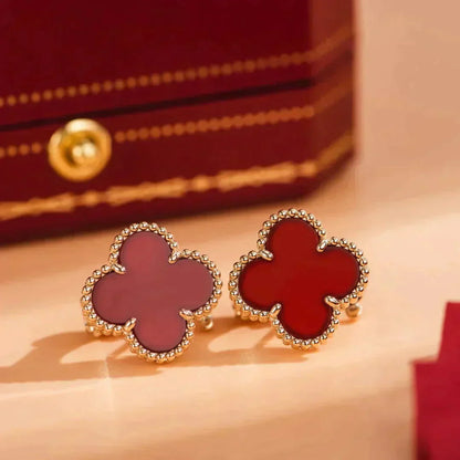 [Noble Aura jewelry]CLOVER MEDIUM 1 MOTIFS CARNELIAN  EARRINGS