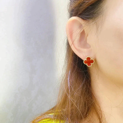 [Noble Aura jewelry]CLOVER MEDIUM 1 MOTIFS CARNELIAN  EARRINGS