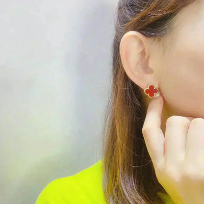 [Noble Aura jewelry]CLOVER MEDIUM 1 MOTIFS CARNELIAN  EARRINGS
