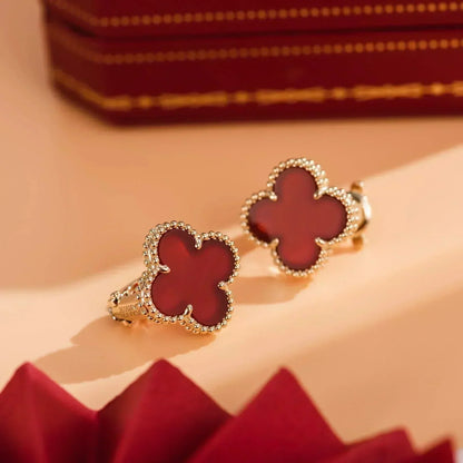 [Noble Aura jewelry]CLOVER MEDIUM 1 MOTIFS CARNELIAN  EARRINGS