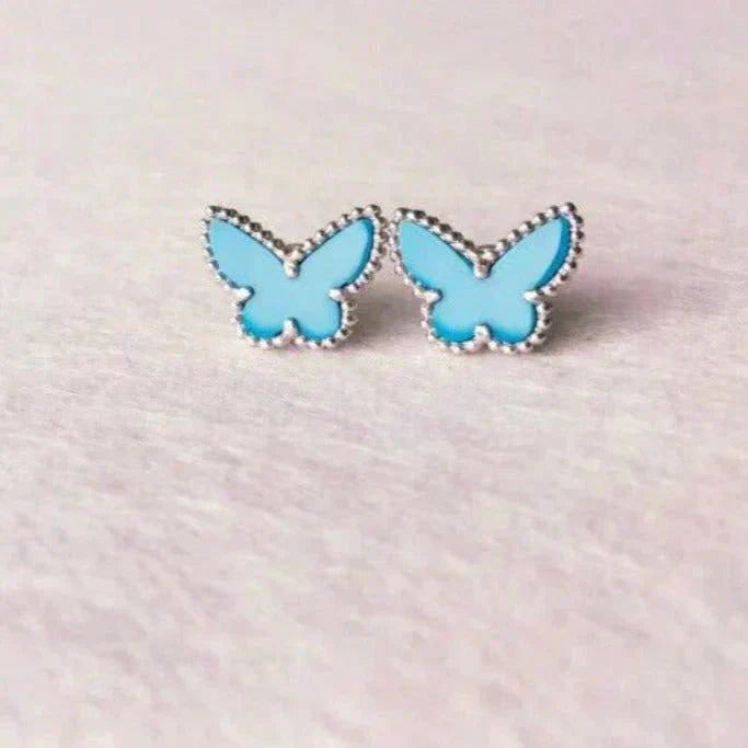 [Noble Aura jewelry]BUTTERFLY TURQUOISE EARRINGS SILVER