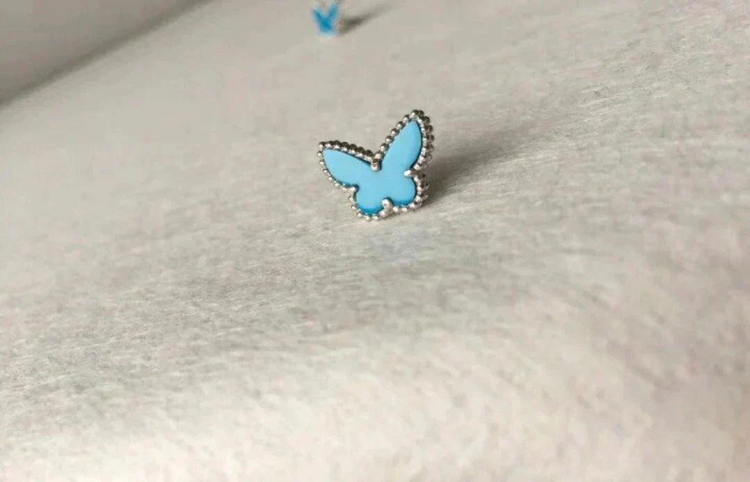 [Noble Aura jewelry]BUTTERFLY TURQUOISE EARRINGS SILVER