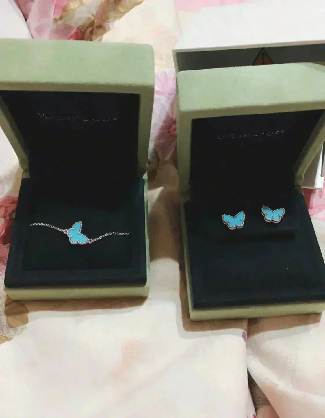 [Noble Aura jewelry]BUTTERFLY TURQUOISE EARRINGS SILVER