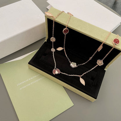 [Noble Aura jewelry]LUCKY SPRING 15 MOTIFS ROSE GOLD NECKLACE