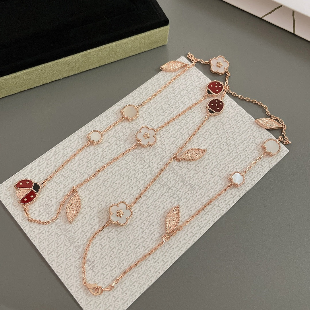 [Noble Aura jewelry]LUCKY SPRING 15 MOTIFS ROSE GOLD NECKLACE