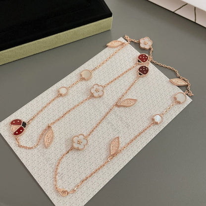 [Noble Aura jewelry]LUCKY SPRING 15 MOTIFS ROSE GOLD NECKLACE