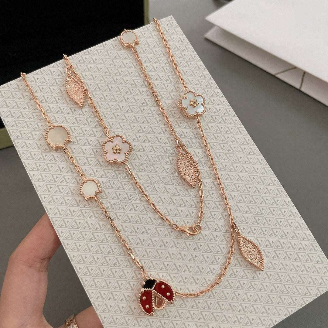 [Noble Aura jewelry]LUCKY SPRING 15 MOTIFS ROSE GOLD NECKLACE