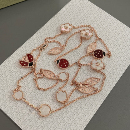 [Noble Aura jewelry]LUCKY SPRING 15 MOTIFS ROSE GOLD NECKLACE