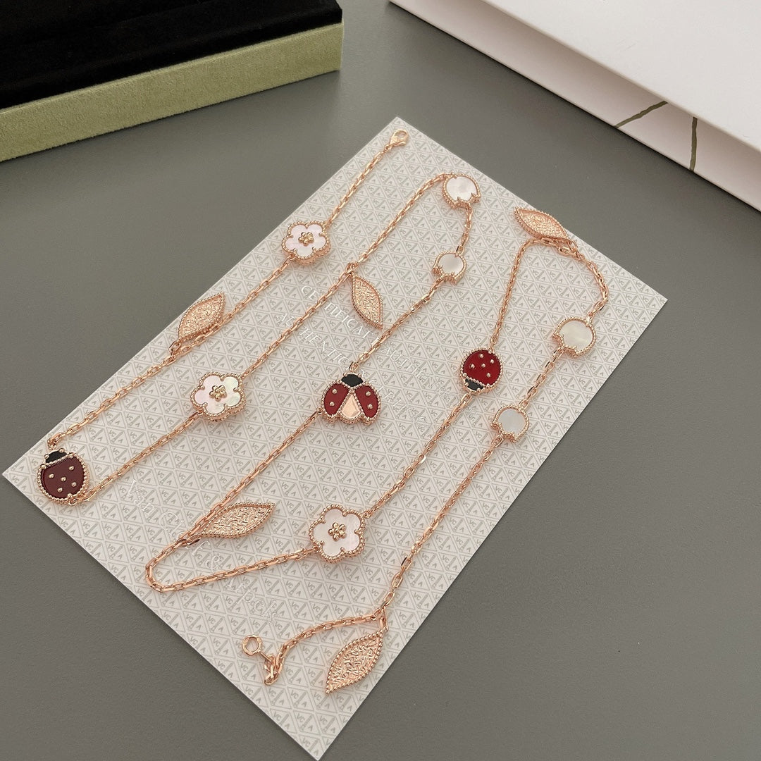 [Noble Aura jewelry]LUCKY SPRING 15 MOTIFS ROSE GOLD NECKLACE