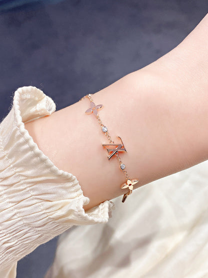 [Noble Aura jewelry]STAR AND SUN 7 MOTIFS GOLD BRACELET