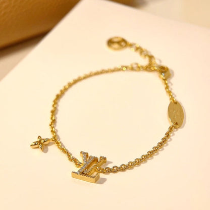 [Noble Aura jewelry]LOGO STAR MOTIF GOLD BRACELET