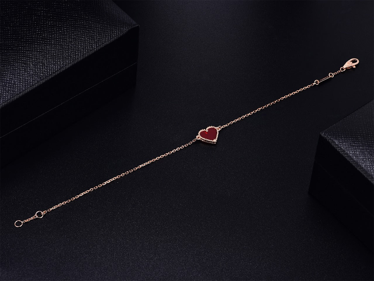 [Noble Aura jewelry]HEART CARNELIAN PINK GOLD BRACELET