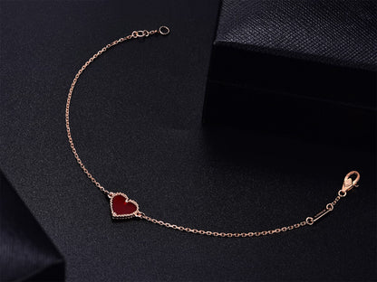 [Noble Aura jewelry]HEART CARNELIAN PINK GOLD BRACELET