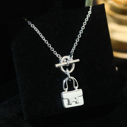 [Noble Aura jewelry]POP H PEDANT SILVER NECKLACE