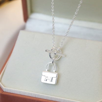 [Noble Aura jewelry]POP H PEDANT SILVER NECKLACE