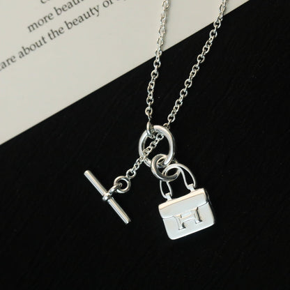 [Noble Aura jewelry]POP H PEDANT SILVER NECKLACE