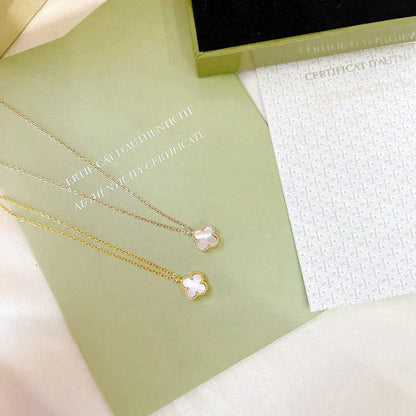 [Noble Aura jewelry]CLOVER MINI 9.5MM WHITE MOTHER-OF-PEARL NECKLACE