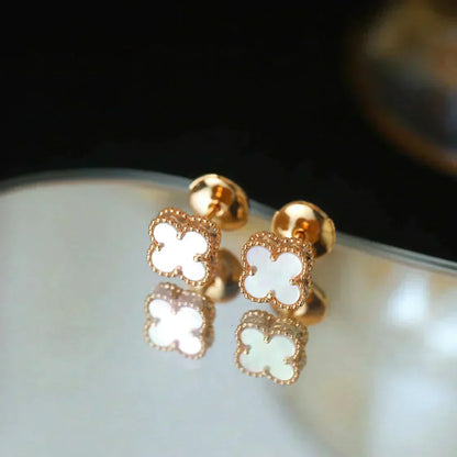 [Noble Aura jewelry]CLOVER MINI 9.5MM WHITE MOP EARRINGS