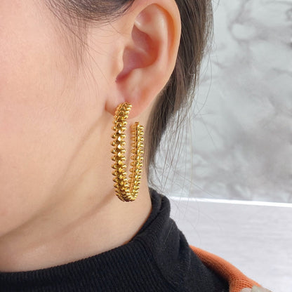 [Noble Aura jewelry]CLASH HOOP LARGE EARRINGS